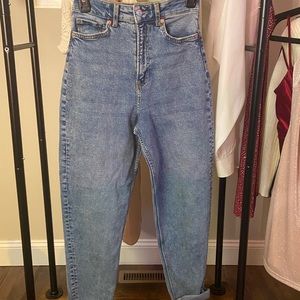 h&m high waisted straight leg jeans